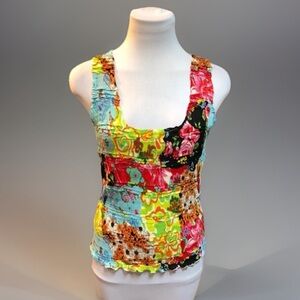 Alberto Makali Vibrant Dressy Crinkle Tank Top M